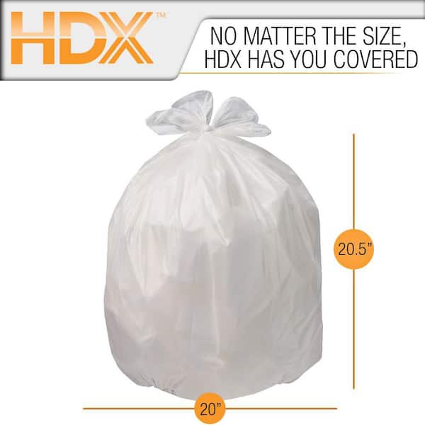 22 in. x 22 in. 8 Gal. White Trash Bags, 0.7 mil (100-Count)