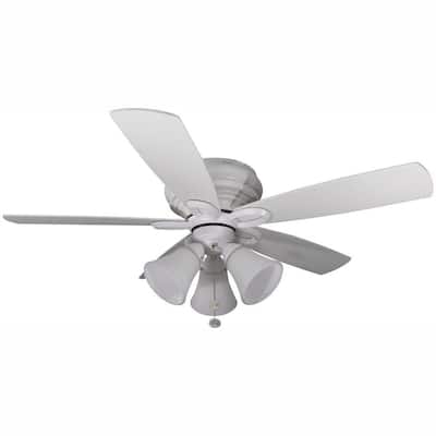 Maris 44 in. LED Indoor Matte White Ceiling Fan with Light Kit