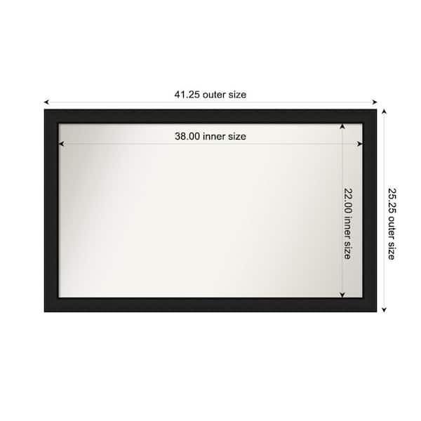 Amanti Art Midnight Black Narrow 41.25 in. x 25.25 in. Custom Non-Beveled Wood FramedBathroom Vanity Wall Mirror