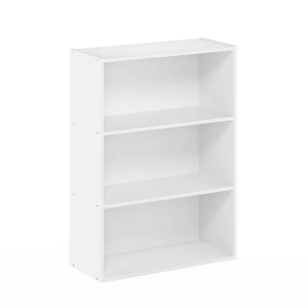 Plain White 3-Tier Laminated Wood Kids' Shelf