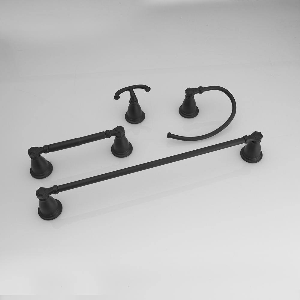 Black Stainless Steel 24-Inch 4-Piece Bathroom Hardware Set