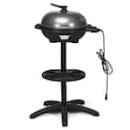 1350-Watt Outdoor BBQ Electric Grill in Black with Removable Stand