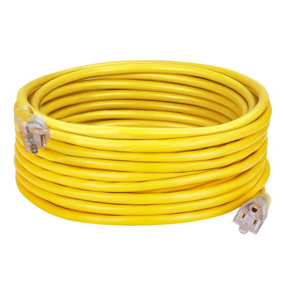 100 ft. Heavy Duty Extension Cord with Lighted End for Lawn, Garage, Home Use, 12AWG 15Amps 1875W, 3 Prongs price history on PriceWatchPro