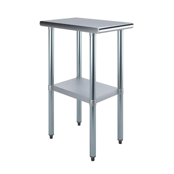 AMGOOD 24 in. x 15 in. Stainless Steel Kitchen Utility Table with ...