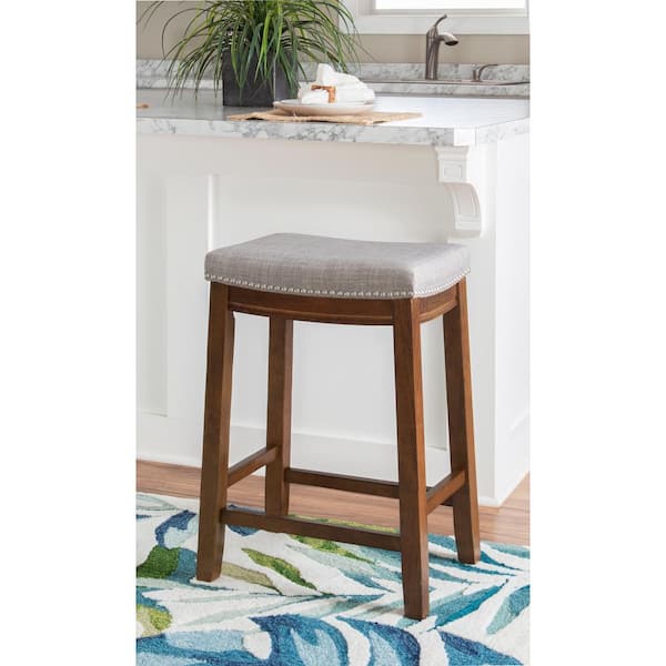 linon allure tufted backless bar stool