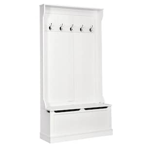 White 3-in-1 Multi-Functional Hall Tree