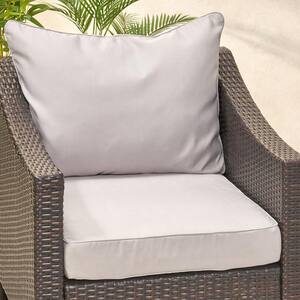 Smythe 27 in. x 21.5 in. 2-Piece Outdoor Club Chair Cushion Set in Silver