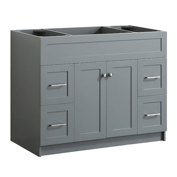 Ariel Hamlet 42 In W X 21 5 D 33 H Bath Vanity Cabinet Only Gray F043s Bc Gry The Home Depot Ariel Hamlet 42 In W X 21 5 D 33, 42 Inch Vanity Base Gray
