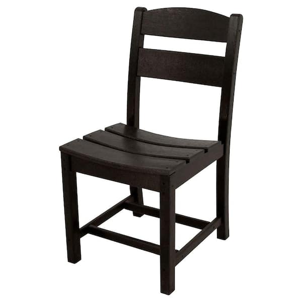 Ivy Terrace Classics Black All-Weather Plastic Outdoor Dining Side Chair