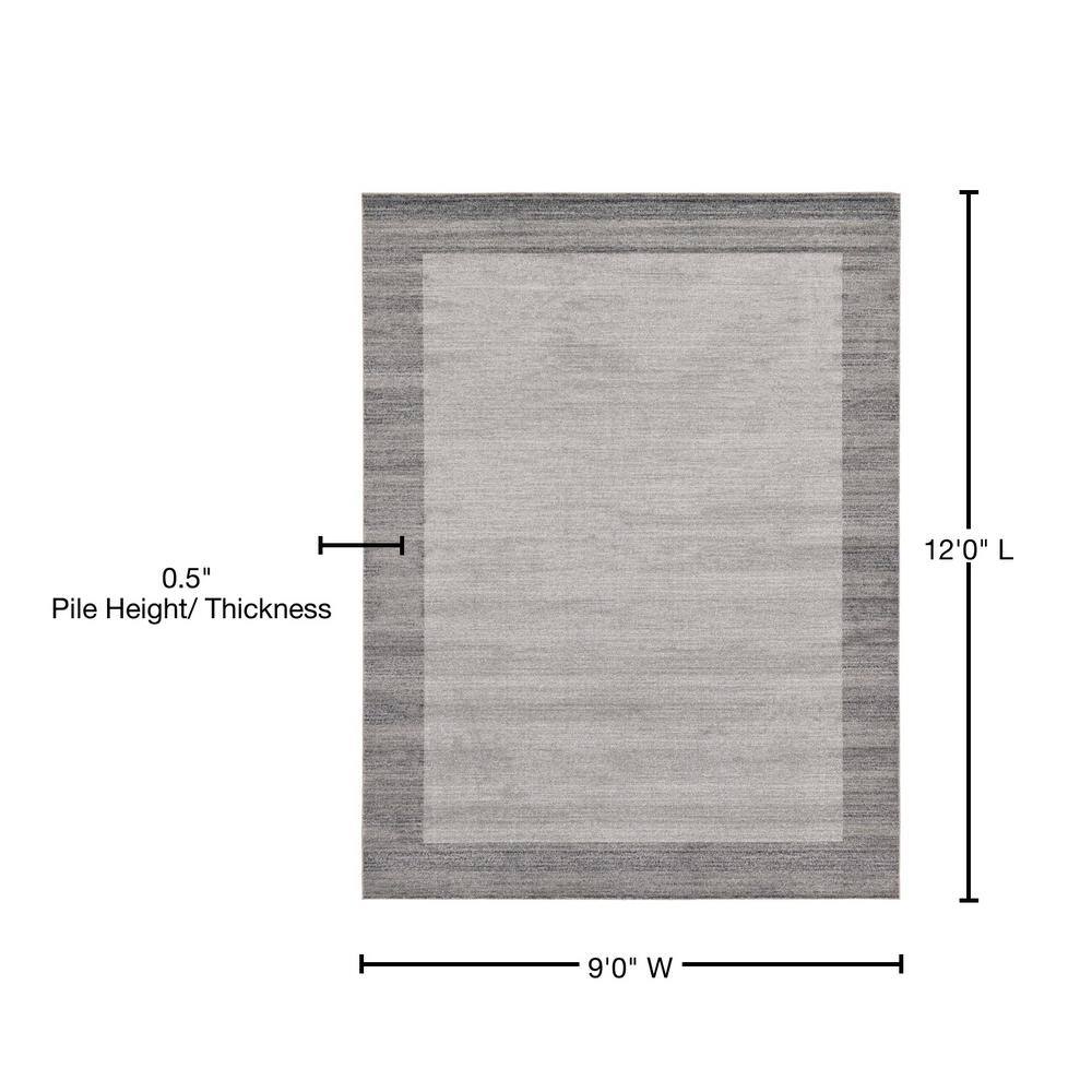 Light Gray 9' x 12' Easy Care Tufted Synthetic Rug