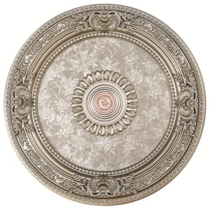 2 in. x 24 in. x 24 in. Petite Round Champagne Polysterene Ceiling Medallion Moulding