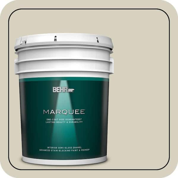 BEHR MARQUEE 5 gal. #PPF-14 Traditional Tan Semi-Gloss Enamel Interior Paint & Primer