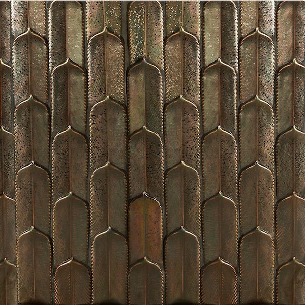 Ivy Hill Tile Arrow Bronze 12.75 in. x 12.8 in. Matte Ceramic Mosaic