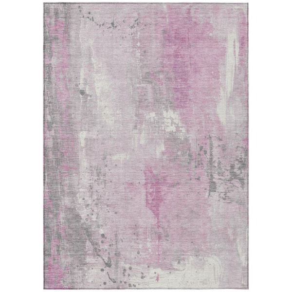 Chantille Machine Washable Indoor/Outdoor Abstract ACN1840 Pink 10 ft. x 14 ft. Accent Rug