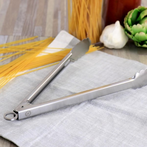 4 Pack Tongs For Cooking Heat Resistant Nylon Head & Stainless