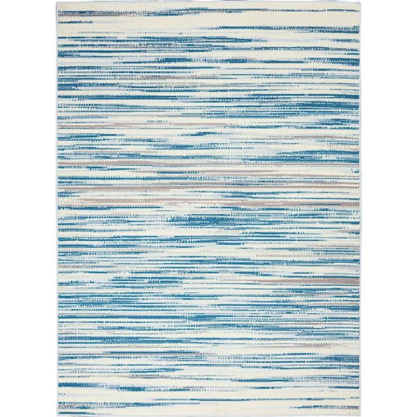 Jubilant Teal Blue 5 ft. x 7 ft. Moroccan Farmhouse Area Rug