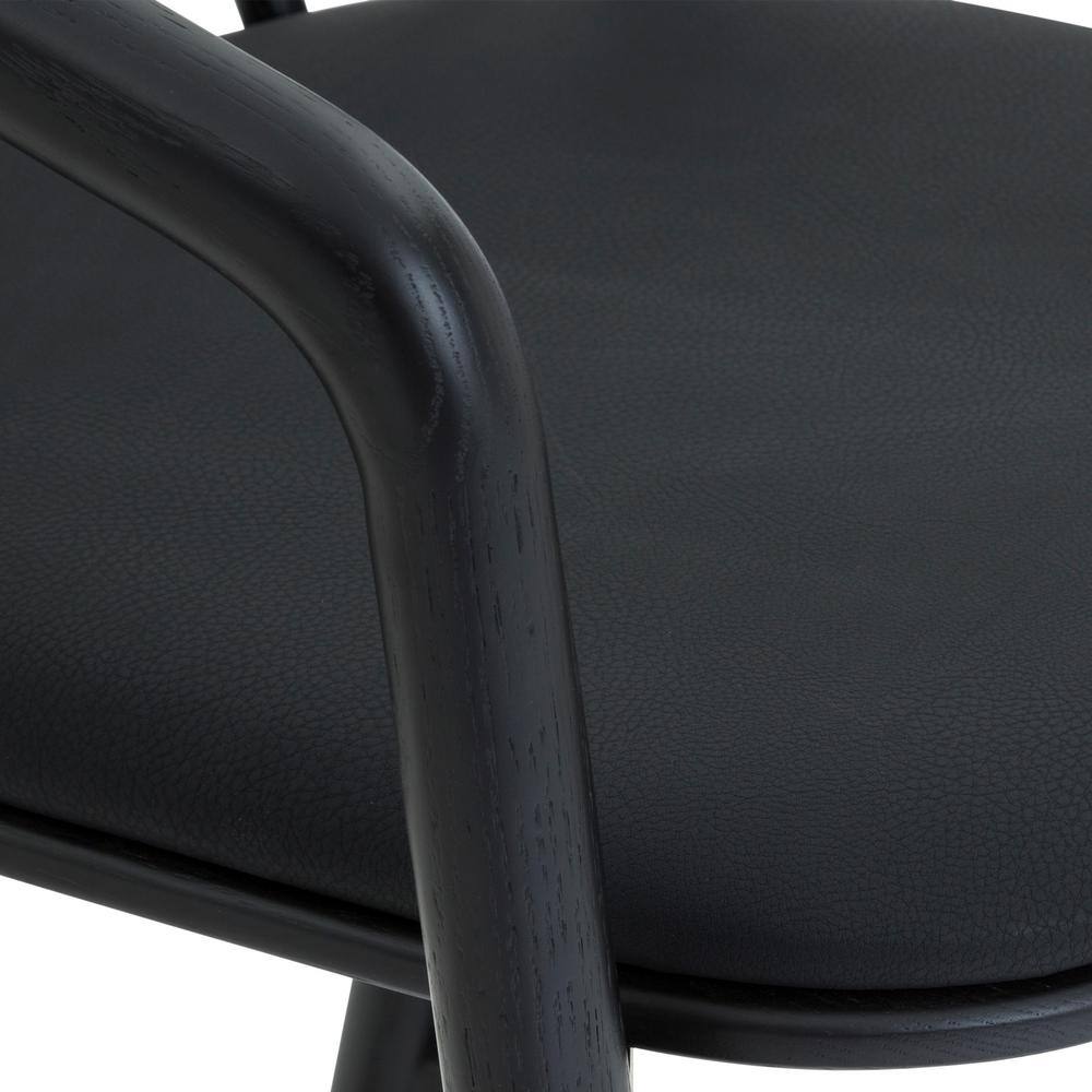 Markeith Black Oak and Faux Leather Counter Stool