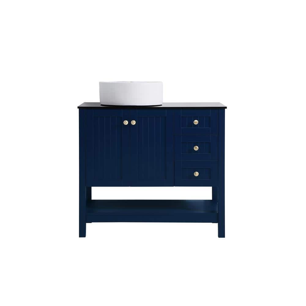 Simply Living 36 in. W x 18.875 in. D x 38 in. H Bath Vanity in Blue with B