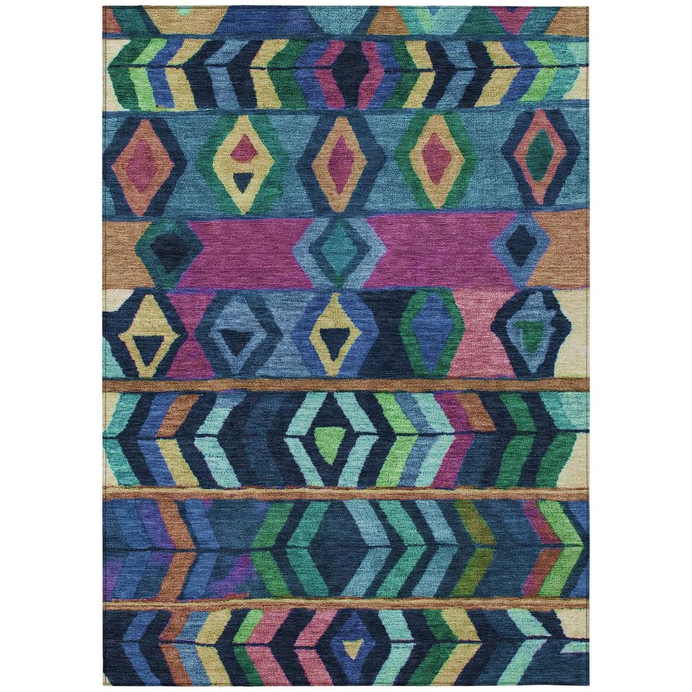Chantille Machine Washable Indoor/Outdoor Abstract ACN2721 Navy 8 ft. x 10 ft. Area Rug price history on PriceWatchPro
