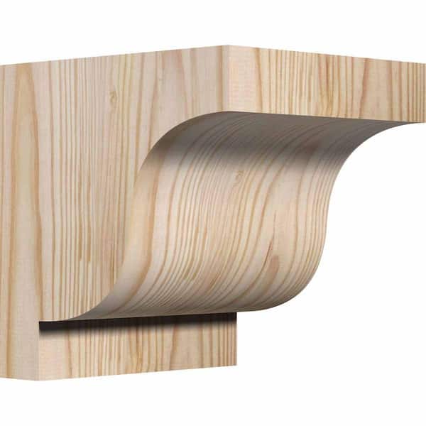 Ekena Millwork 5-1/2 in. x 6 in. x 6 in. Douglas Fir Newport Smooth Corbel