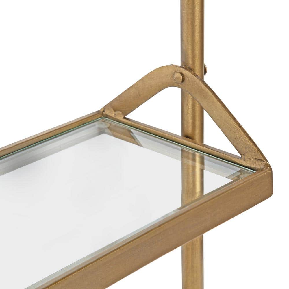 Marit Gold Luxe 28" Floating Wall Shelf with Glass Tiers