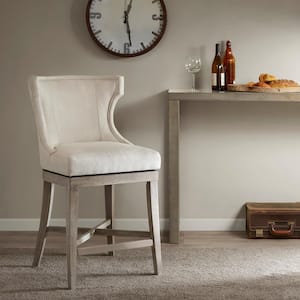 Fillmore Cream 21.75 in. W x 24.25 in. D x 39.25 in. H Counter Stool With Swivel Seat