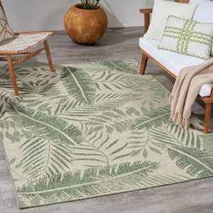 Garden Oasis Ivory Green 6 ft. x 9 ft. Nature-inspired Contemporary Area Rug