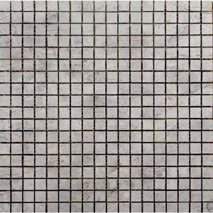 Silver 12 in. x 12 in. x 9.5 mm Marble Mesh-Mounted Mosaic Floor and Wall Tile (1 sq. ft.)