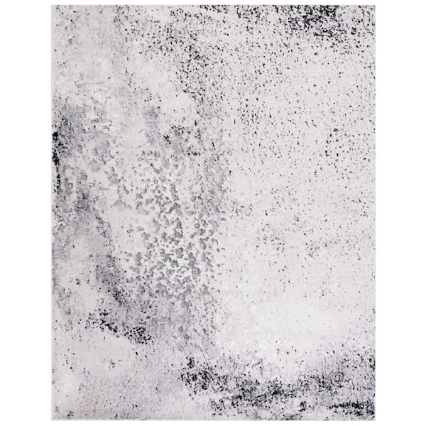 Skyler 9 ft. x 12 ft. Silver/Black Distressed Overdyed Area Rug