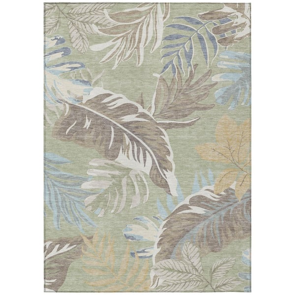 Chantille Machine Washable Indoor/Outdoor Abstract ACN3090 Celery 10 ft. x 14 ft. Area Rug