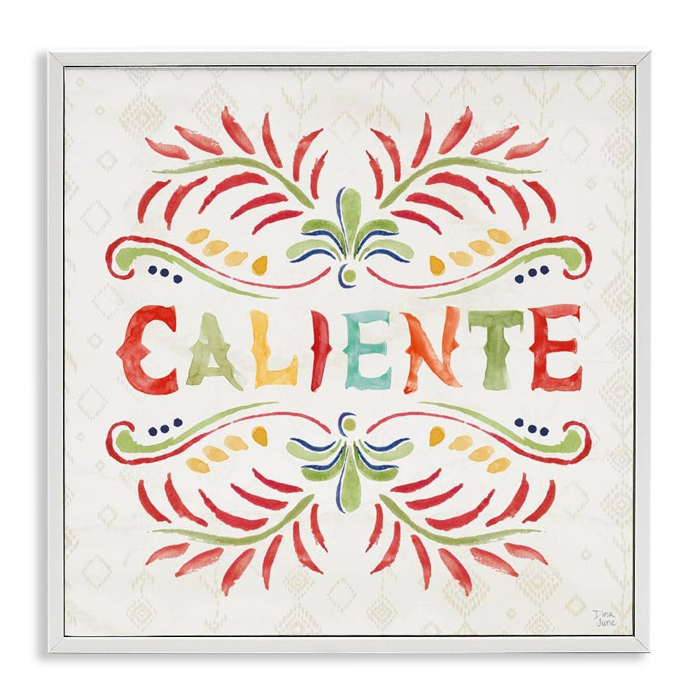 Caliente with Pattern by Dina June White Framed Typography Giclee Art Print 12 in. x 12 in. price history on PriceWatchPro