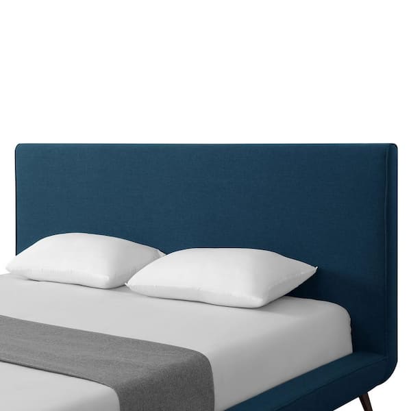 King Tufted Storage Bed in Denim Blue