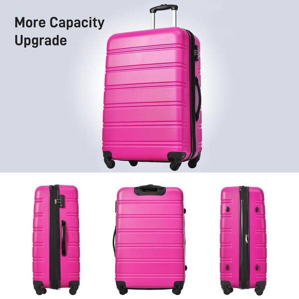 Merax 3-Piece Pink Expandable ABS Hardshell Spinner 20 in. and 28
