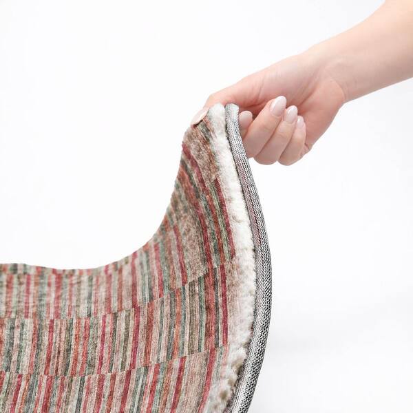 Dream Shag Premium Machine Washable Abstract ADS816 Red 9 ft. x 12 ft. Area Rug