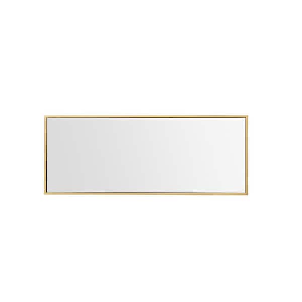 Brass 14 in. W x 36 in. H Rectangle Vanity Mirror
