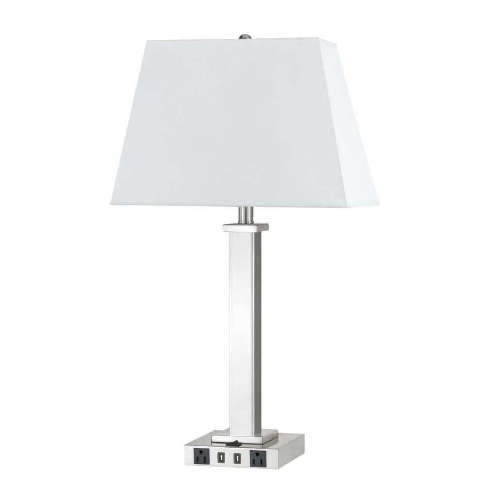 28 in. Nickel Metal Usb Table Lamp with White Novelty Shade price history on PriceWatchPro