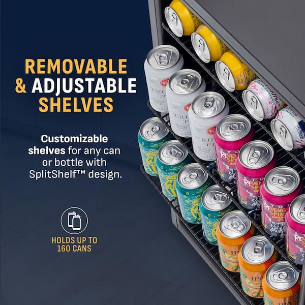 NewAir 21 in. 160 Can Cooler Beverage Freestanding with Split