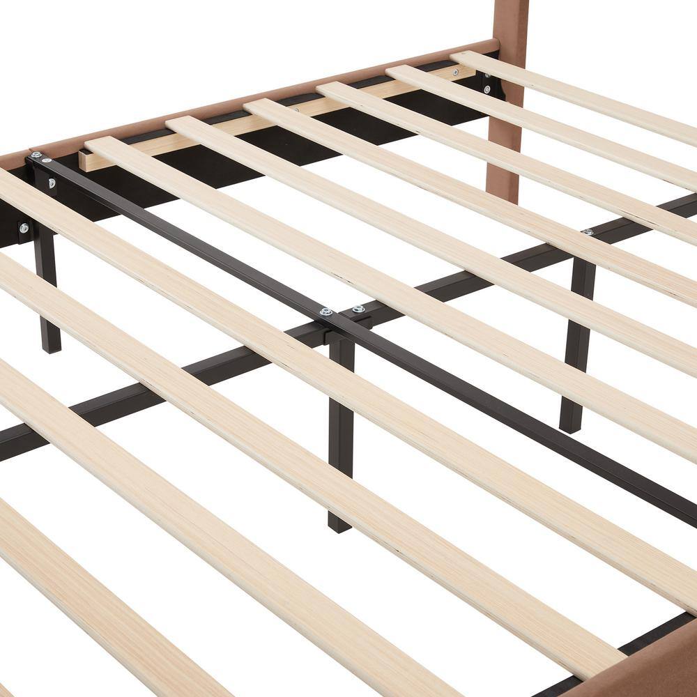 Upholstered Bed with Adjustable Headboard, No Box Spring Needed Platform Bed Frame, Bed Frame Gray Queen Bed - thumbnail 9