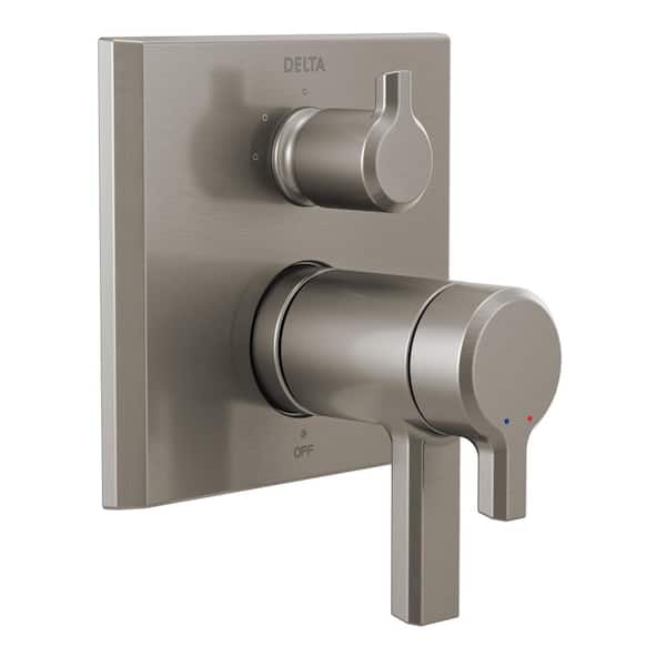 Delta Pivotal 2-Handle Wall-Mount Valve Trim Kit with 3-Setting Integrated Diverter in Stainless (Valve not Included)