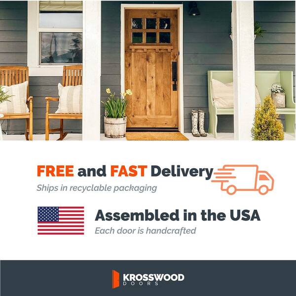 50 in. x 96 in. Knotty Alder Right-Hand/Inswing 6 Lite Clear Glass Cedar Stain Wood Prehung Front Door with LSL DS