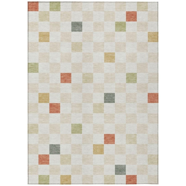 Chantille Machine Washable Indoor/Outdoor Abstract ACN2656 Ivory 8 ft. x 10 ft. Area Rug