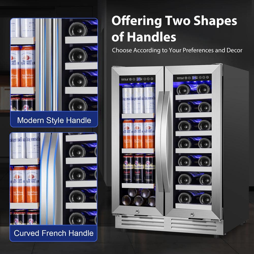 24" Stainless Steel Dual Zone Wine and Beverage Refrigerator