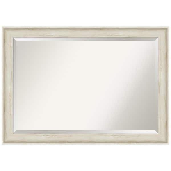 Amanti Art Regal Birch Cream 40.75 in. H x 28.75 in. W Framed Wall Mirror