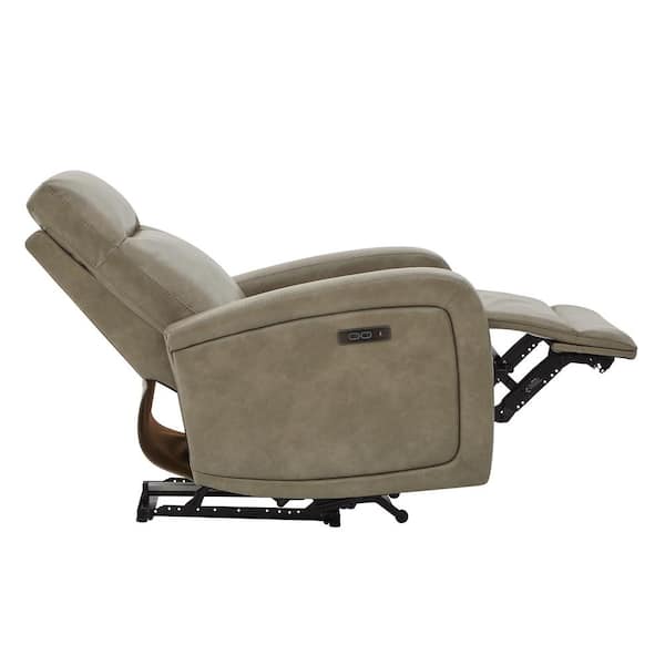 Spruce & Spring Edison Grey Leather Power Recliner with