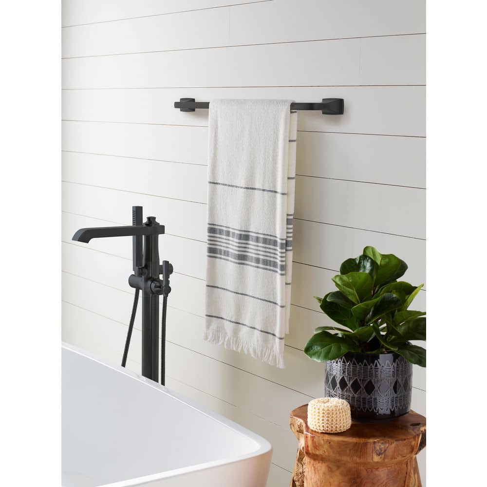 Matte Black 24-Inch Wall Mounted Towel Bar