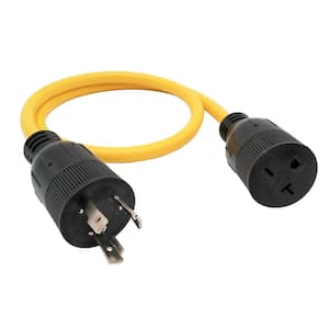 3 ft. 12/3 3-Wire 20 Amp 250-Volt 3-Prong Locking Plug NEMA L6-20P to 6-20R(T-Blade 6-15R) Receptacle Adapter Cord