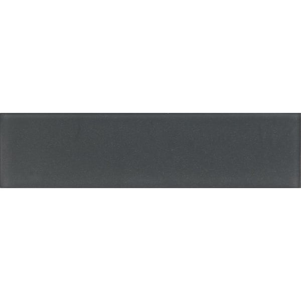 Apollo Tile Dark Gray 3-in. x 12-in. Matte Finished Glass Mosaic Floor and Wall Tile (5 Sq ft/case)