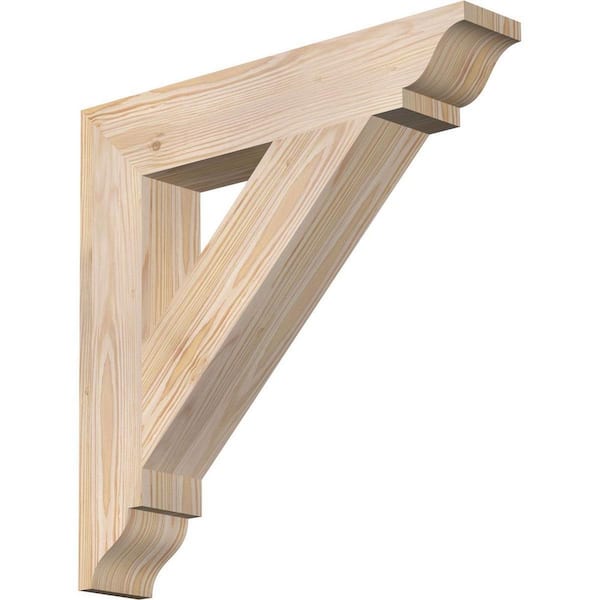 Ekena Millwork 3.5 in. x 20 in. x 20 in. Douglas Fir Traditional Smooth Bracket