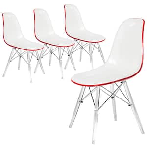 Dover White Red Side Chair Set of 4
