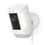 Spotlight Cam Pro, Plug-In - Smart Security Video Camera with LED Lights, Dual Band Wifi, 3D Motion Detection, White